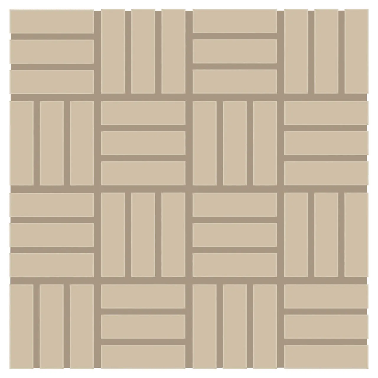 Daltile Color Wheel Mosaic Urban Putty 1X3, Matte, Lattice Weave