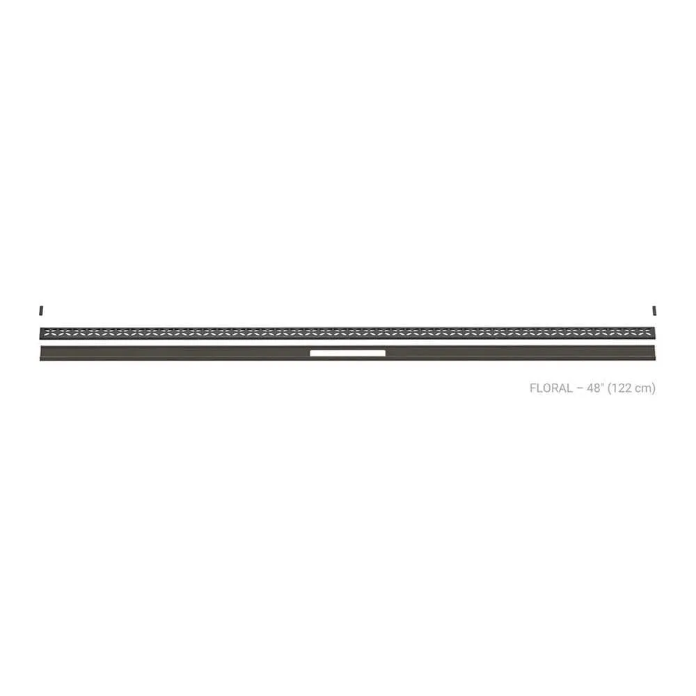 Schluter Kerdi-Line-Vario Dark Anthracite 48 in. Floral Grate and Channel Floor Installation Kit