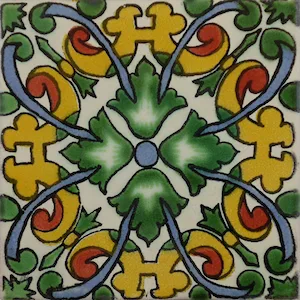 L122 - Summer Garden Talavera Tile in vibrant colors, glazed ceramic finish, available in multiple sizes including 6" x 6"
