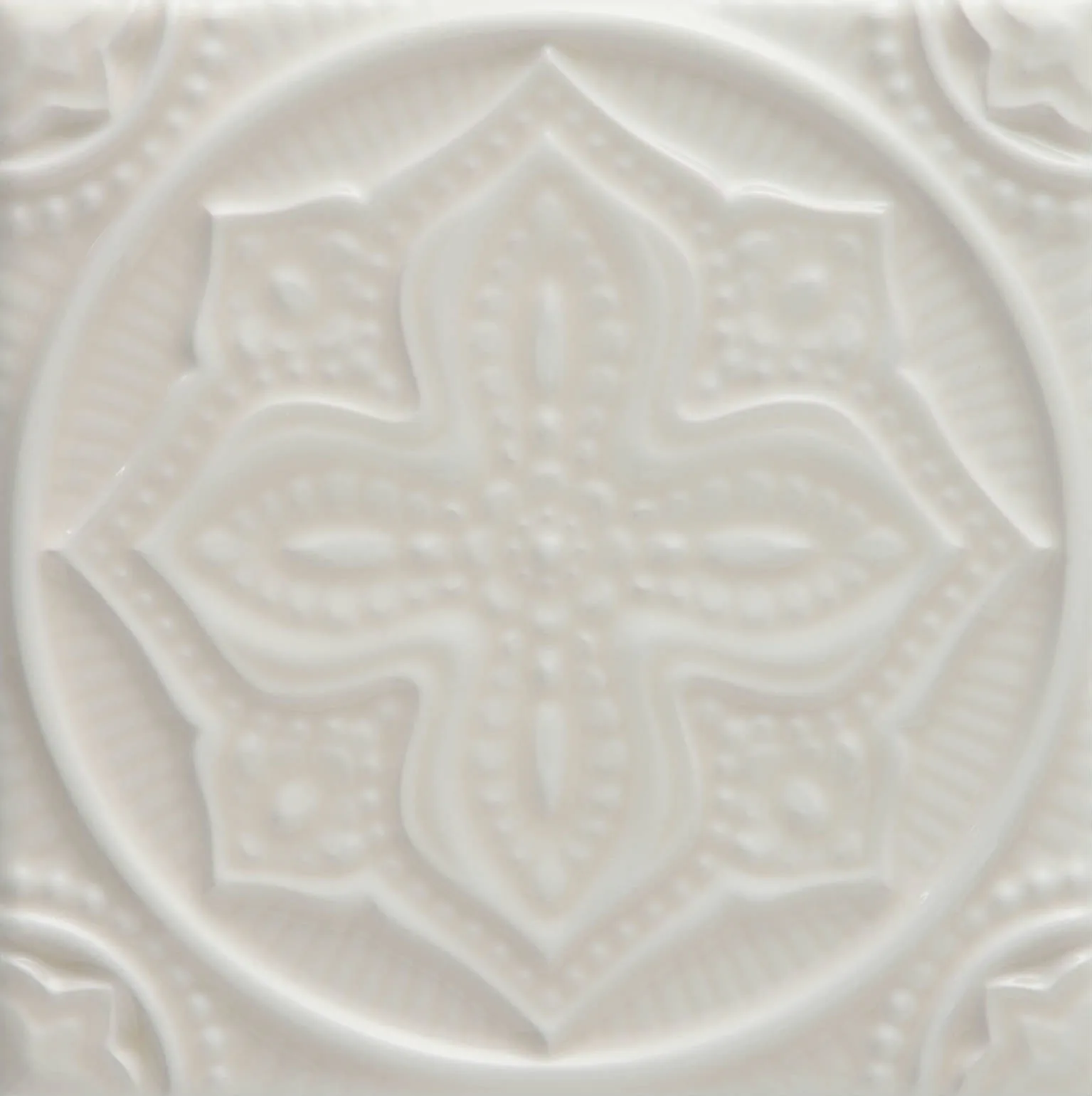 Studio Planet Deco ceramic tile in Eucalyptus color, 5.8x5.8 inches, handcrafted ceramic material