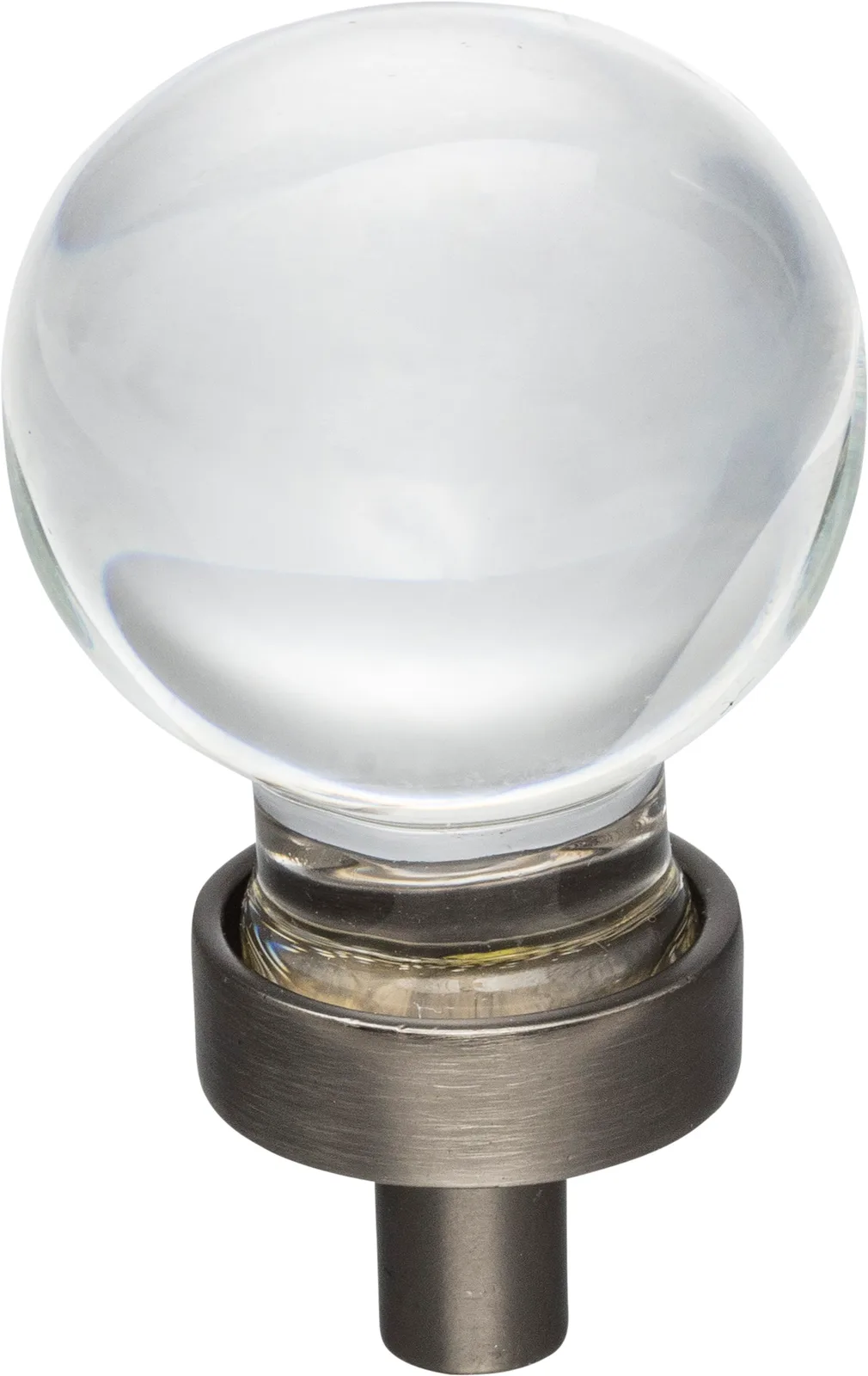 Harlow Small Sphere Glass Knob in Chrome, Oil Rubbed Bronze, Nickel, Pewter - 1-1/16" diameter decorative hardware