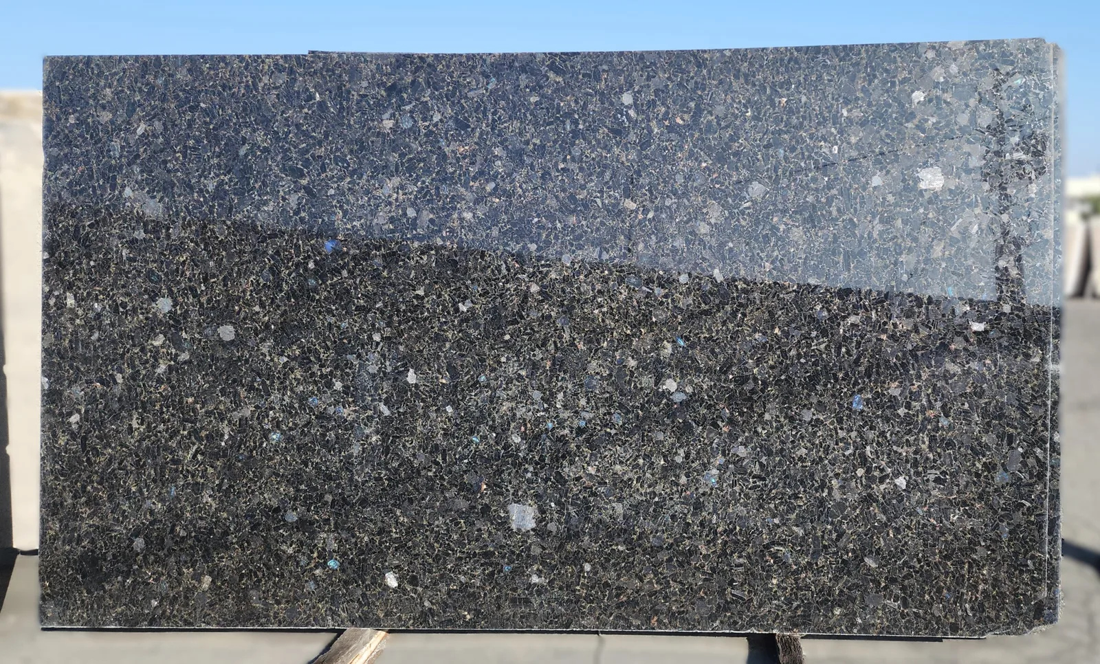 Volga Blue Slab granite countertop - polished finish - 3/4" thick - blue granite