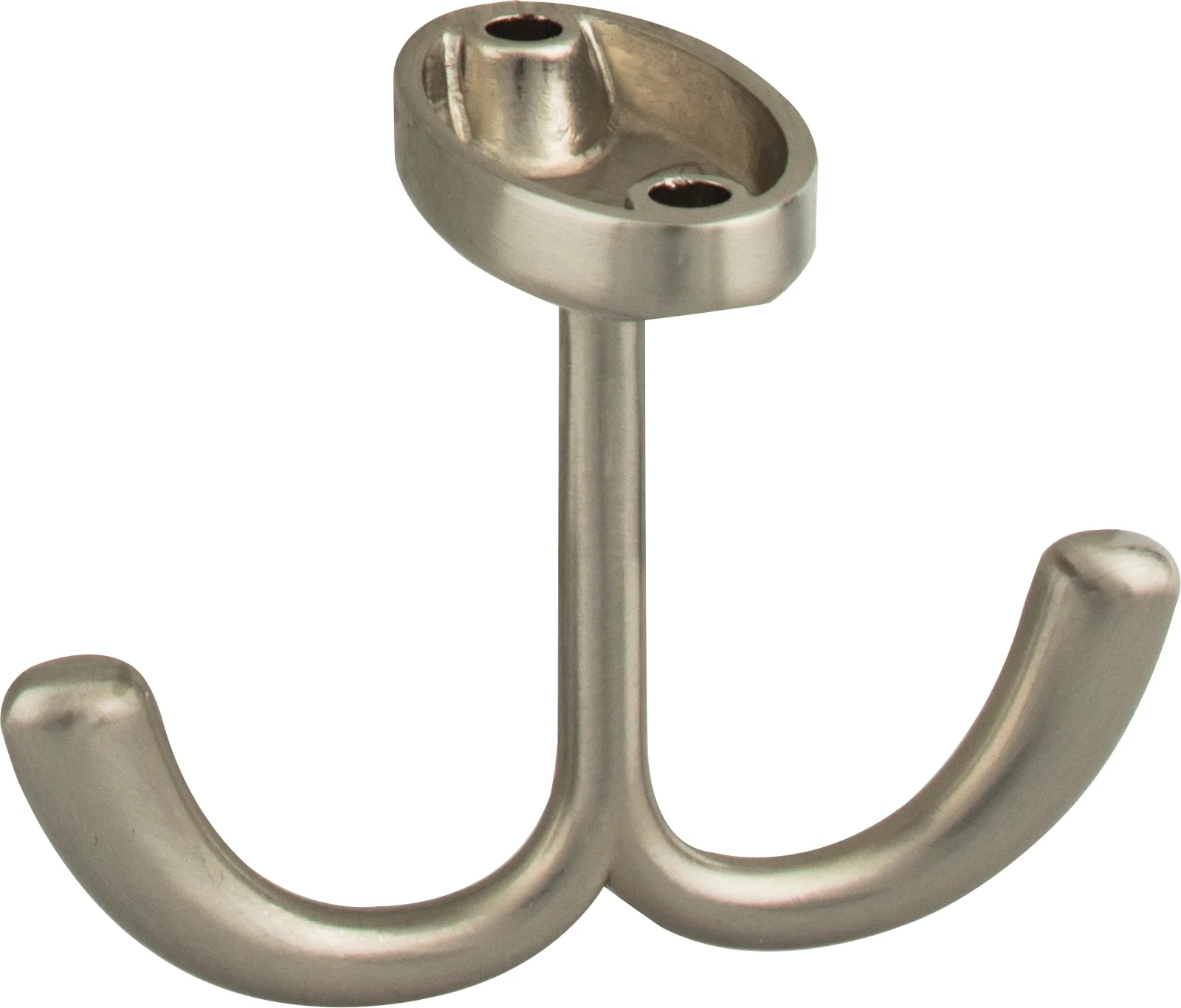 1-9/16" Double zinc ceiling mount hook. Finish: SN.
