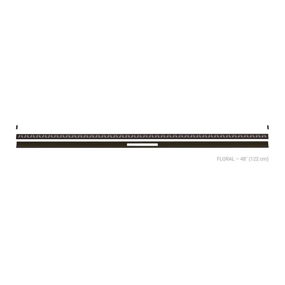 Schluter Kerdi-Line-Vario Bronze Floral Grate 48 in. textured bronze finish channel floor installation kit KLVRID5TSOB122
