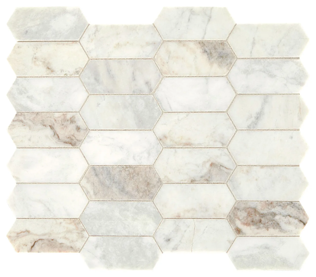 Daltile Marble Daphne White 2X4, Honed Natural Stone Tile