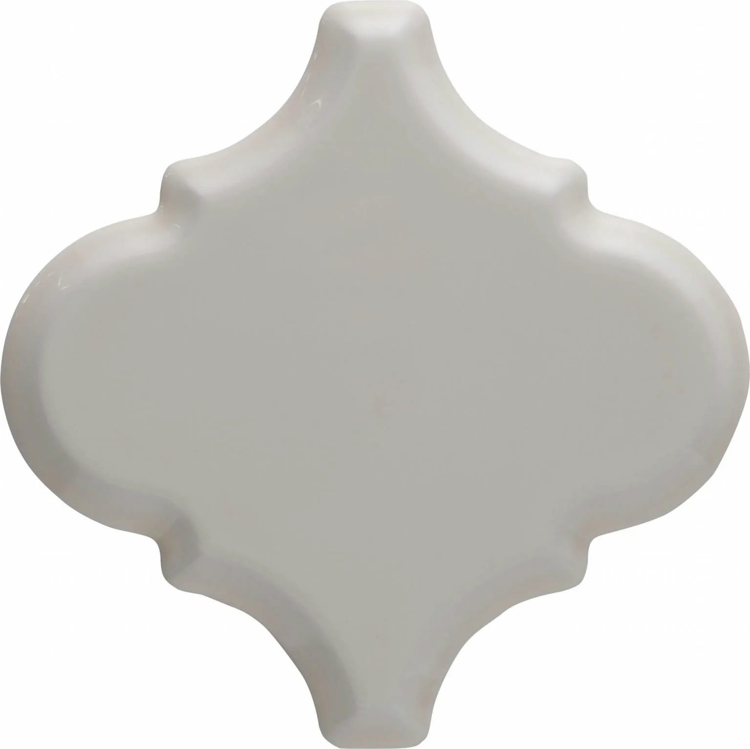 Beveled Arabesque 6" ceramic tile in Bamboo color, handcrafted with a matte finish