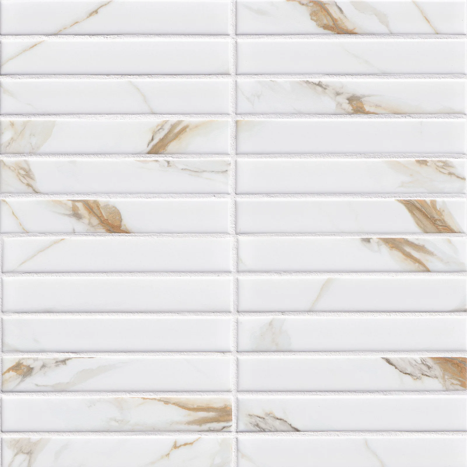 Calacatta Gold Matte 1x6 Stack Pattern
