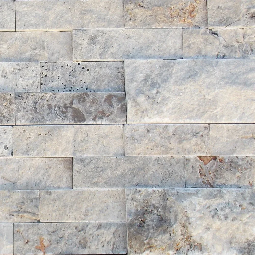 Silver Travertine Ledger Panel