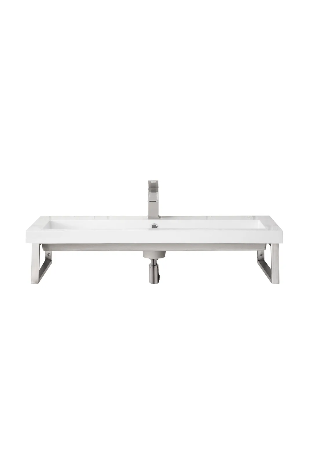 Boston 39.4" Floating Console Vanity in Radiant Gold with white glossy mineral composite stone top