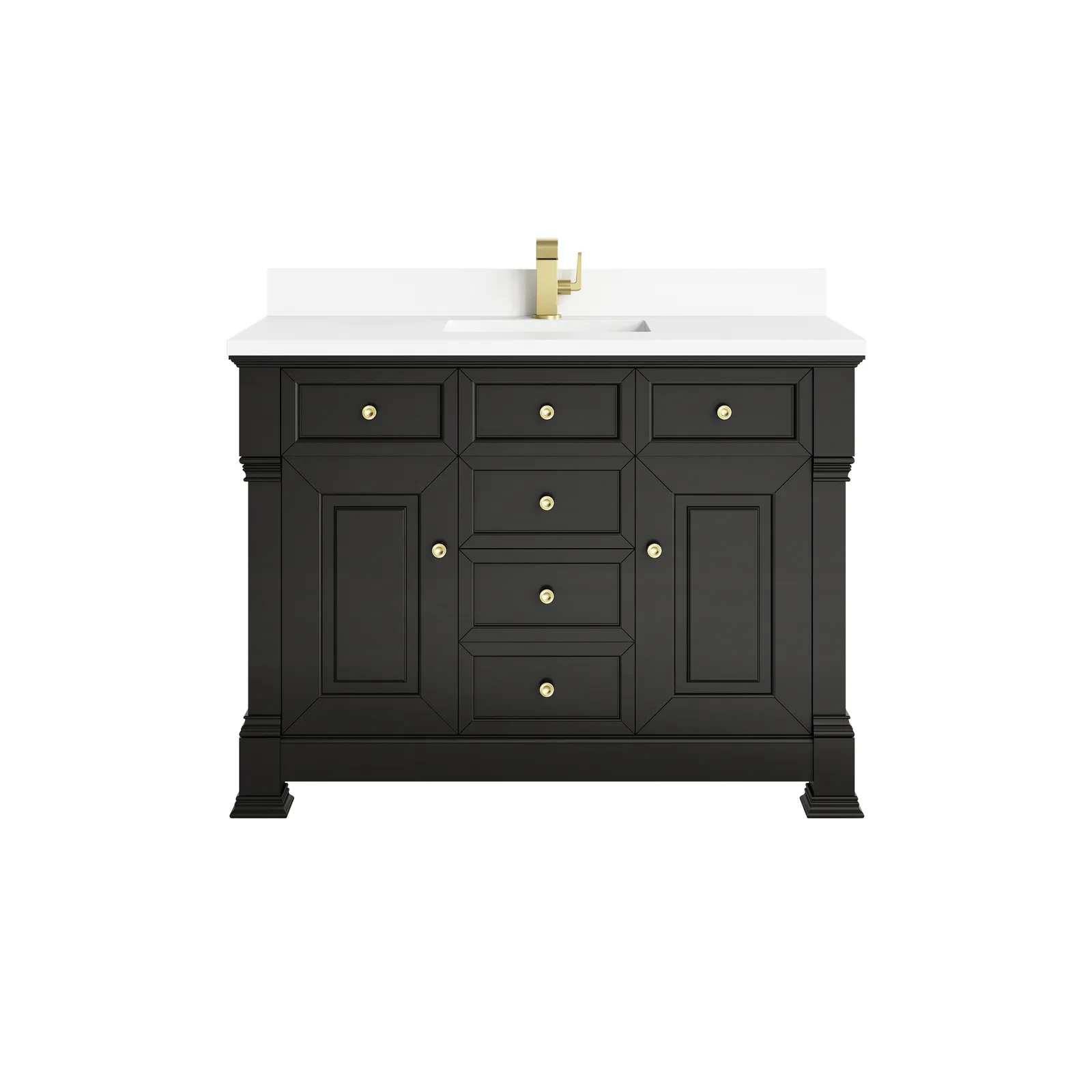 Brookfield 48" Vanity in Black Onyx finish, poplar material, traditional style