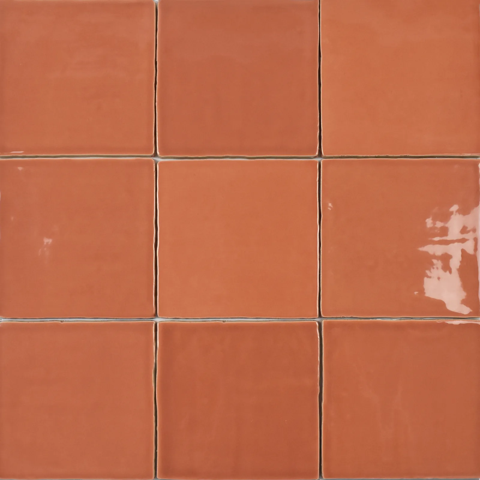 Coral ceramic wall tile, structured finish, 5x5 and 2.5x5 sizes, vibrant color from St. Tropez collection