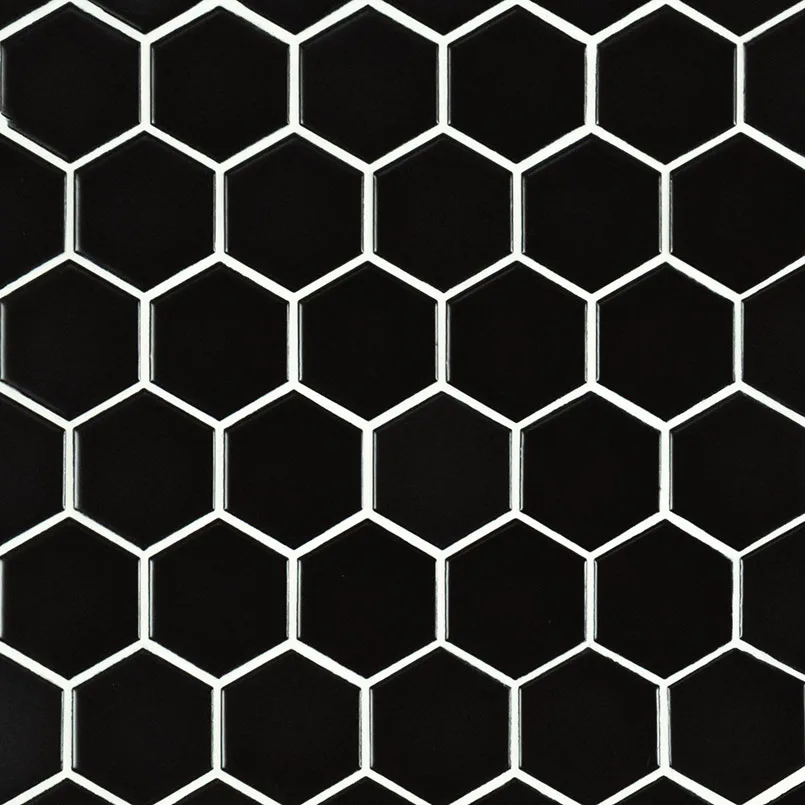 Black 2" Hexagon