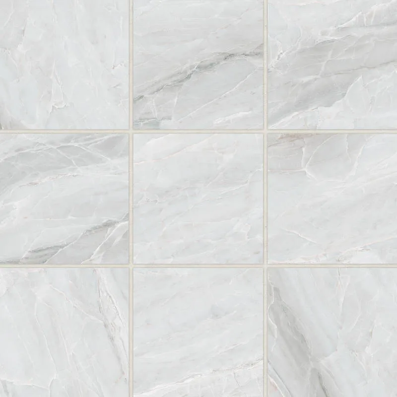 Magnifica Pietra Bianca Mosaic Tile in herringbone pattern, 12x12 inches, honed porcelain finish