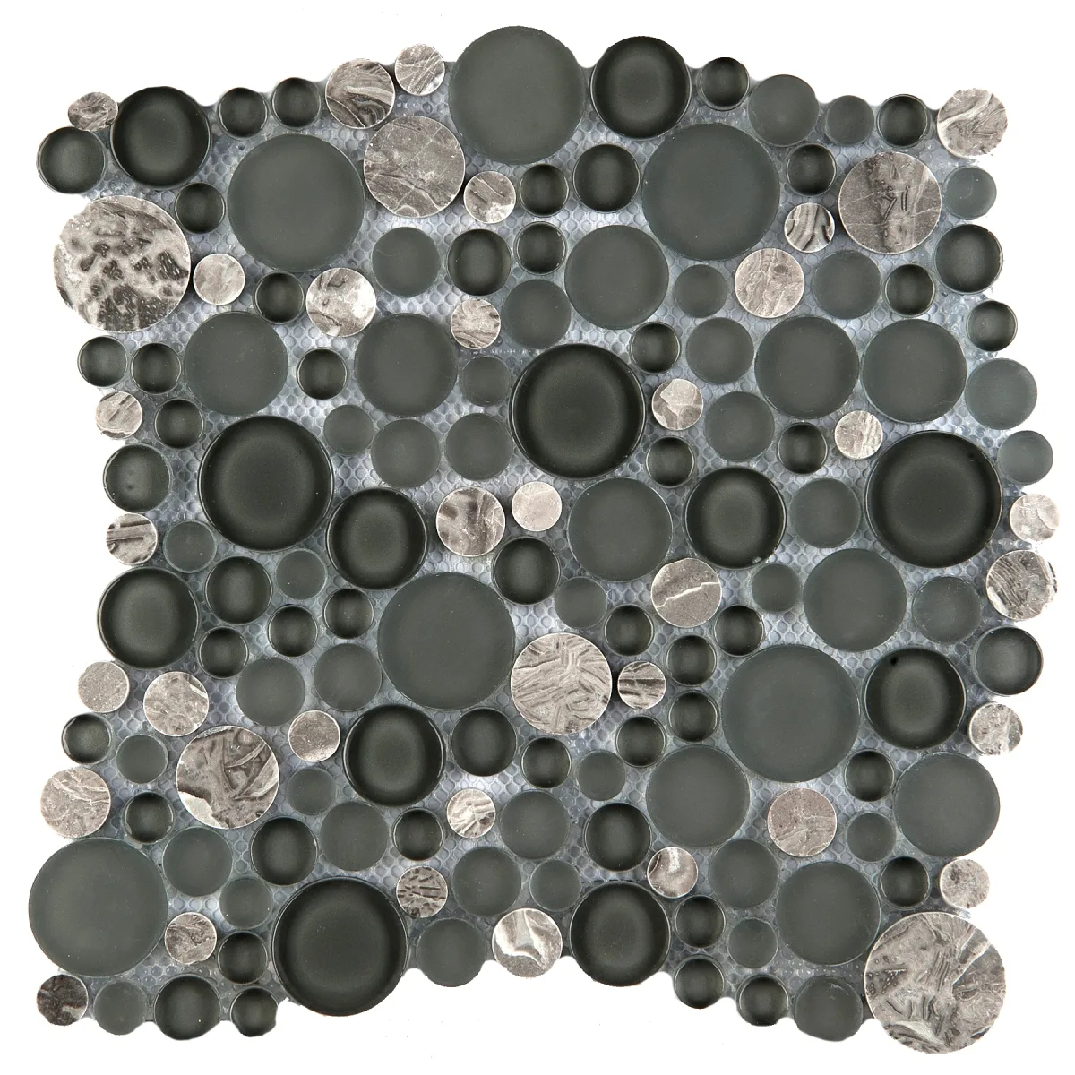 Lucente Glass Stone Gloss/Matte Circle Mosaic