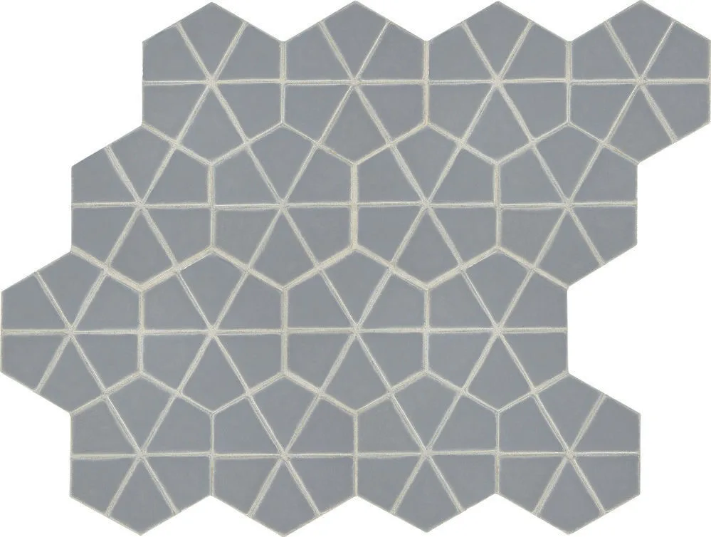 Daltile Revalia Remix Kaleidoscope Gray 6X6, Glossy, Kaleidoscope Mosaic Tile