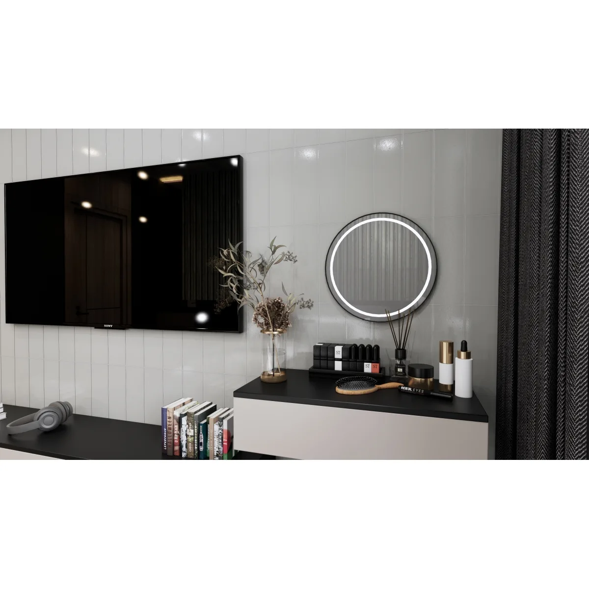 Logic II Gloss ceramic tile in Taupe, Gray, Bone, and White colors, 6x6 and 4x12 sizes, glossy finish, ceramic material