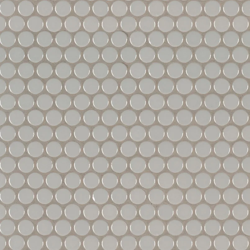 Gray Glossy Penny Round