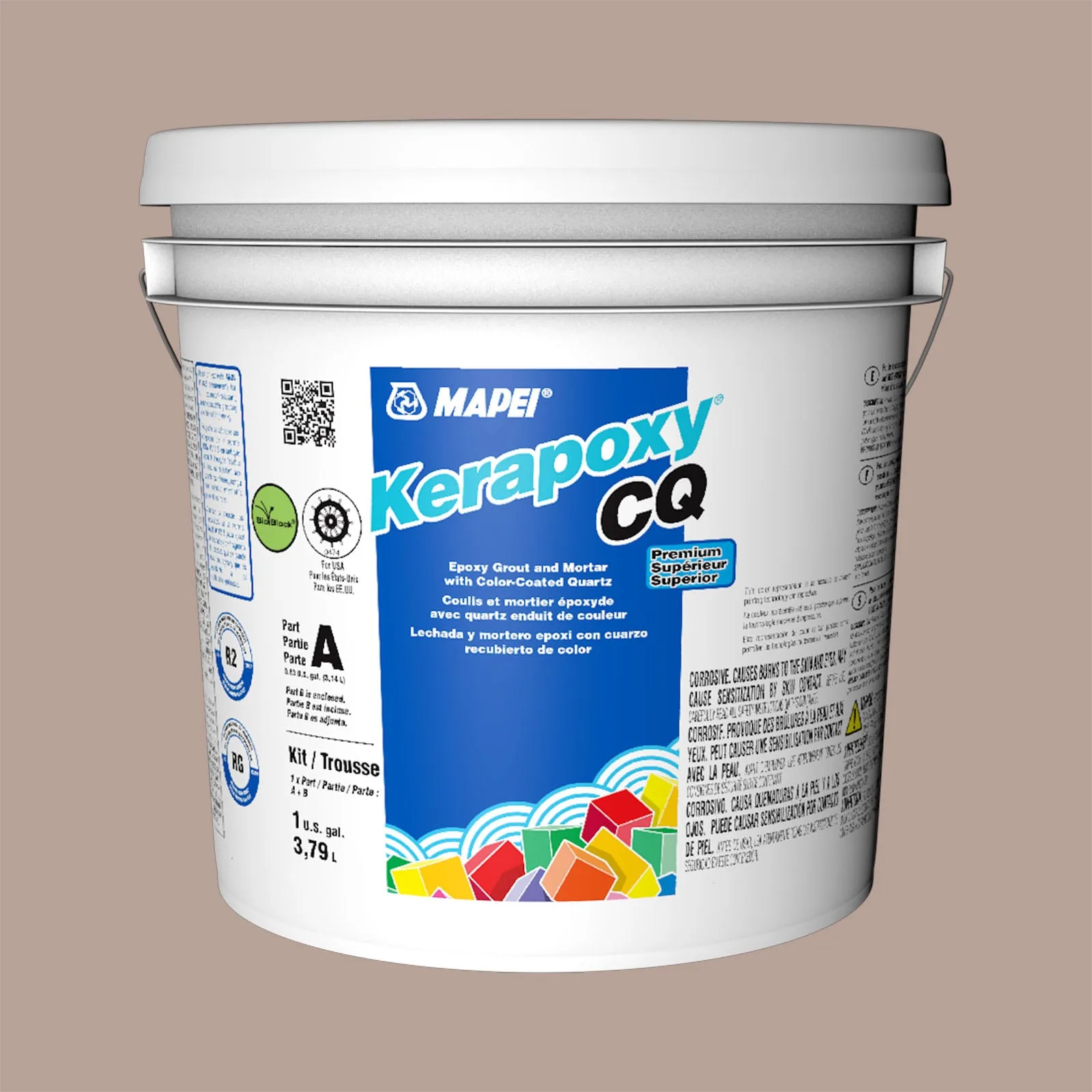Mapei Kerapoxy CQ Wicker #5224 Epoxy Grout 1 Gal in warm wicker color, durable epoxy material