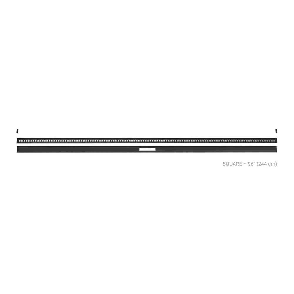 Schluter Kerdi-Line-Vario Matte Black 96 in. Square Grate and Channel Floor Installation Kit, textured matte black finish