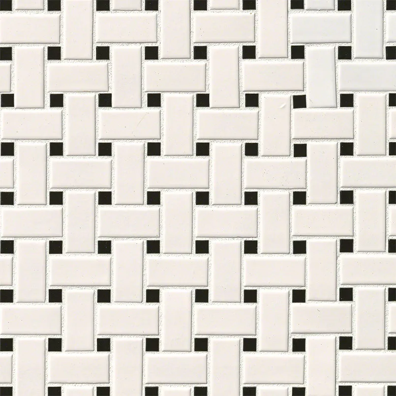 White And Black Matte Basketweave 6mm