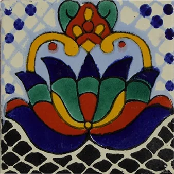 L81A Blue Isabel Talavera Tile 4x4 ceramic glazed finish