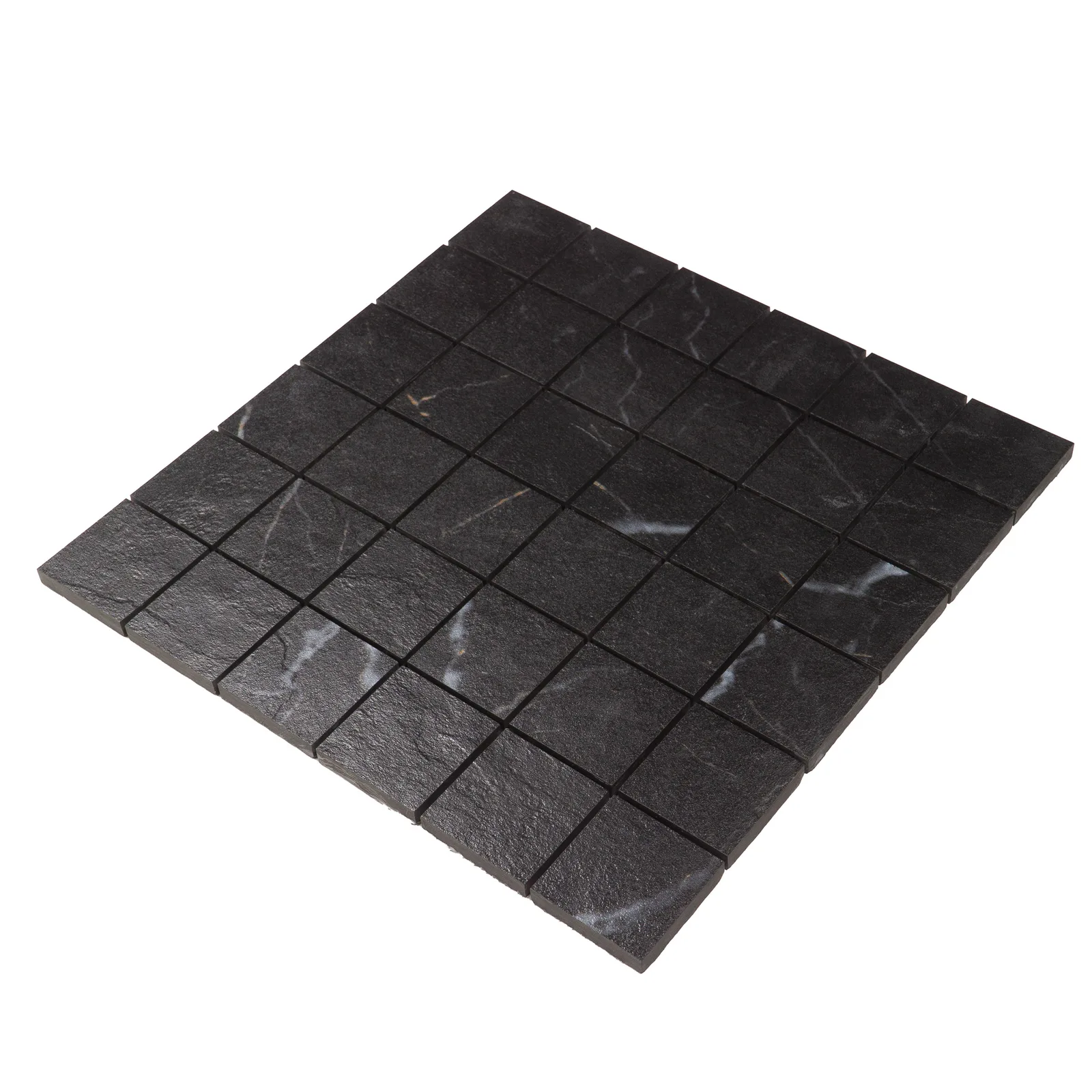 Onda Mosaic Tile in Black, 12x12 sheet, made of premium ceramic material
