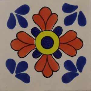 L29 - Azul Seville Talavera Tile, 4x4 glazed ceramic tile in vibrant blue finish