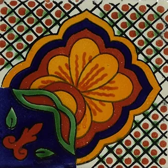 L51 - Amarillo Blossom Corner Talavera Tile