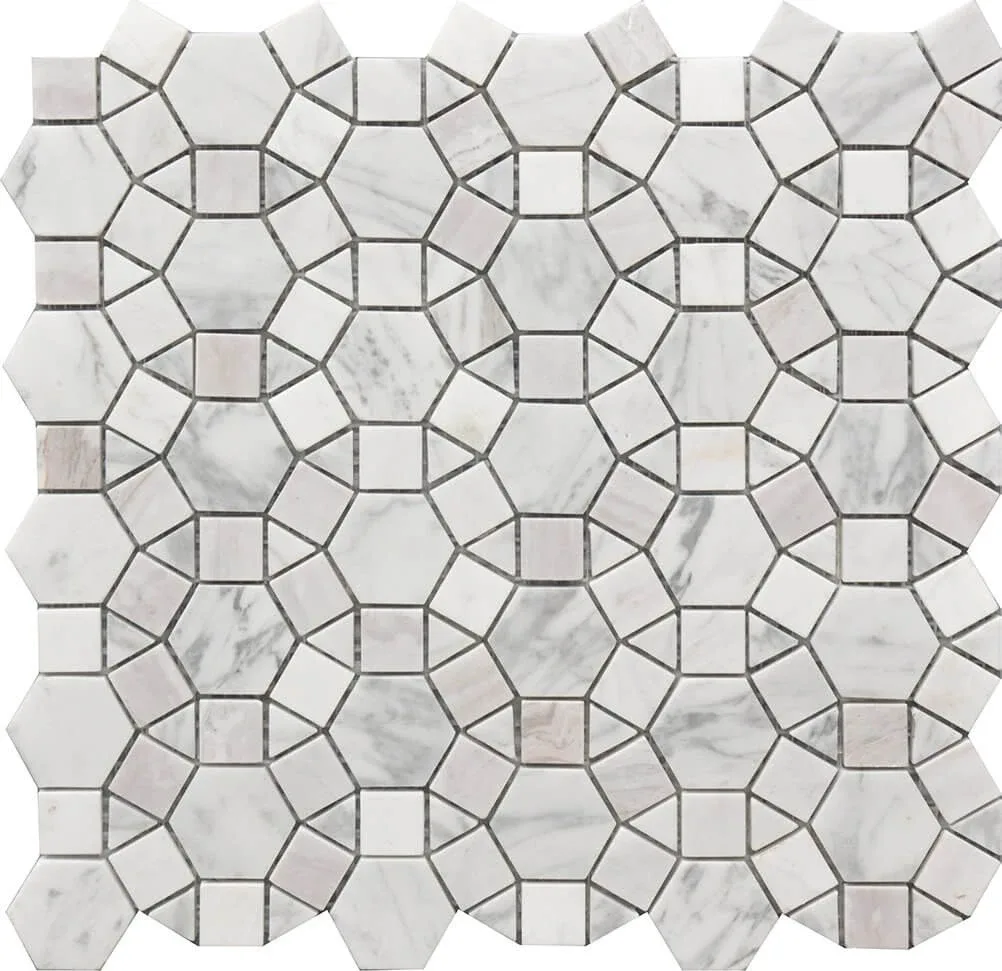 Kaleidoscope Marble Mosaic Tile 12x12 Natural Stone & Glass Mosaics