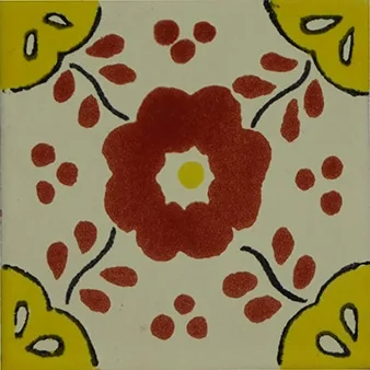 L25 - Hacienda Cafe Talavera Tile, 4x4 ceramic tile with a glazed finish in vibrant colors