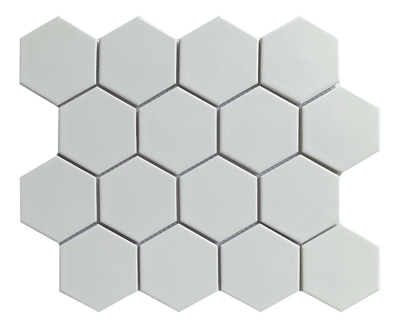 Matte White 3x3 Hexagon Mosaic Tile in glazed porcelain finish, size 12x12, modern design