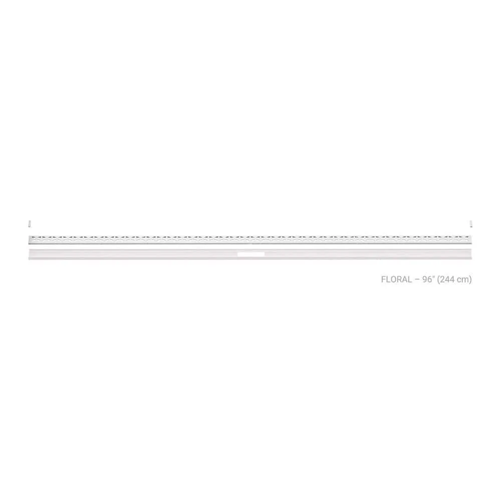 Schluter Kerdi-Line-Vario Matte White 96 in. Floral Grate and Channel Floor Installation Kit