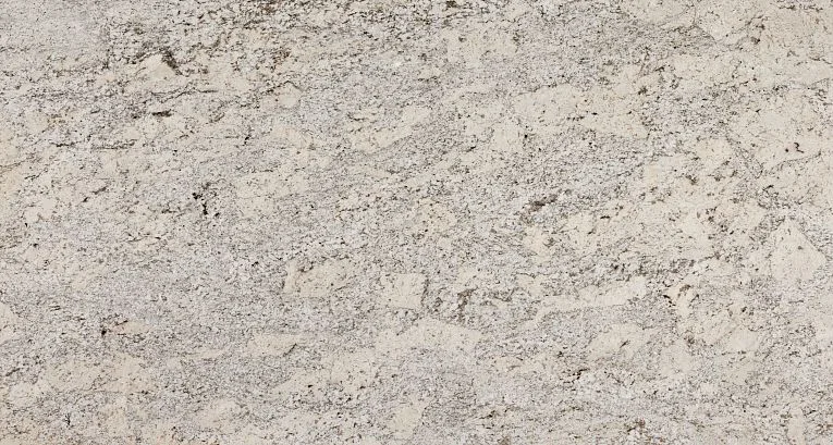 Snowridge Granite Countertop - Polished Finish - White with Cream Undertones and Dark Grey Veining - 2CM and 3CM Thickness