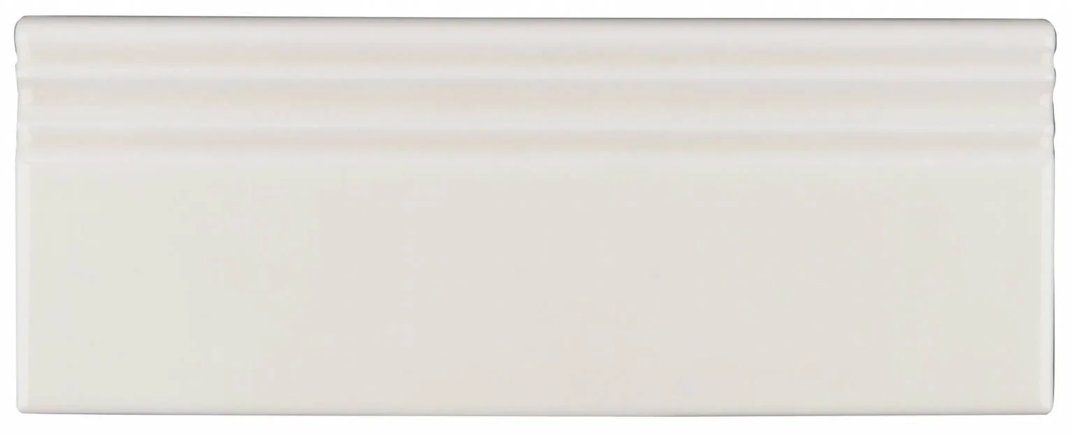 Habitat Base Board Glazed Top Edge in Alabaster color, 4x10.3 ceramic tile