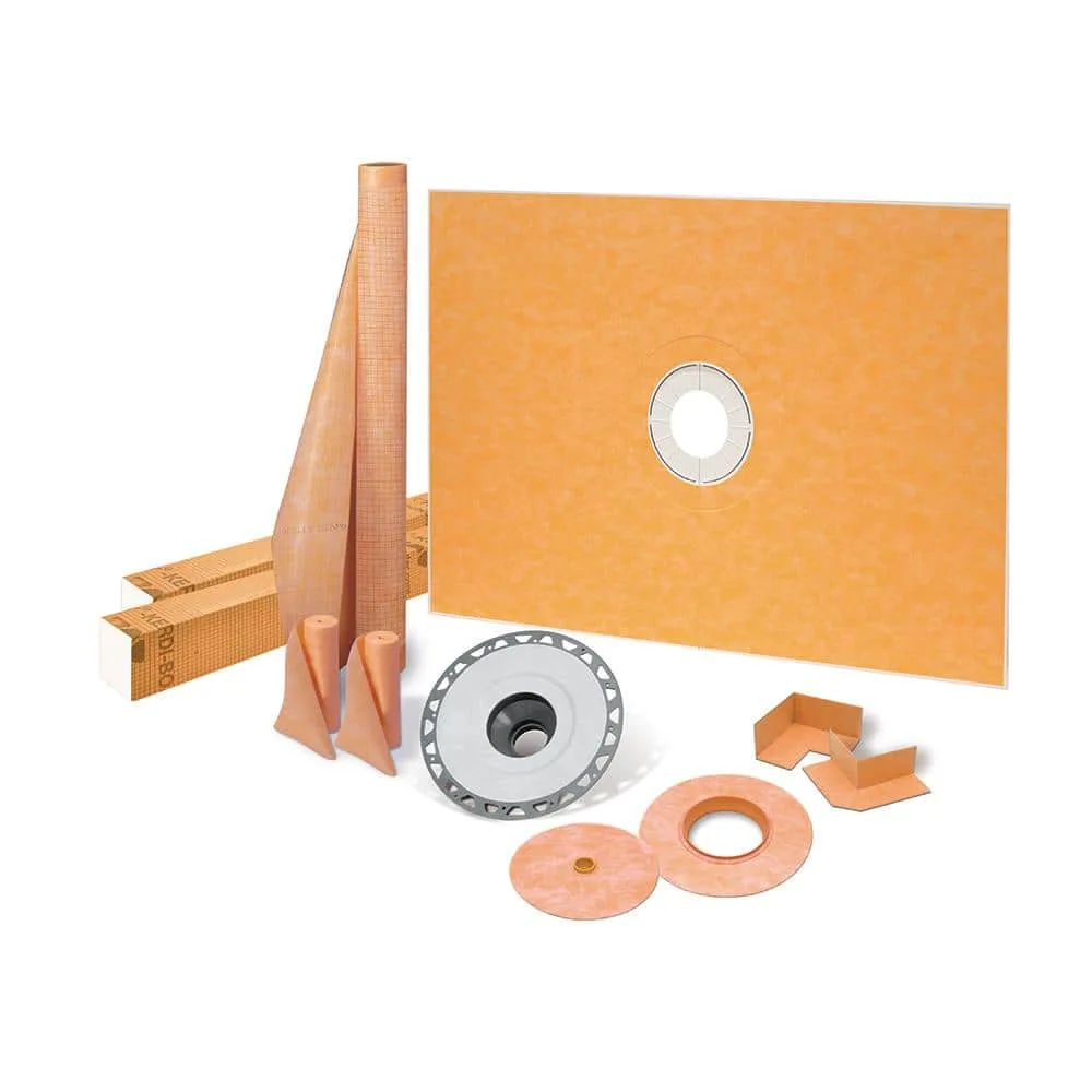 Schluter Kerdi-Shower-Kit 48 in. x 72 in. Shower Kit with PVC Flange KSK12201830PVC