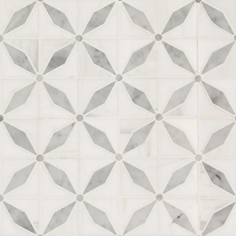 Bianco Starlite Polished Mosaic Tile 3/8 inch thickness natural stone