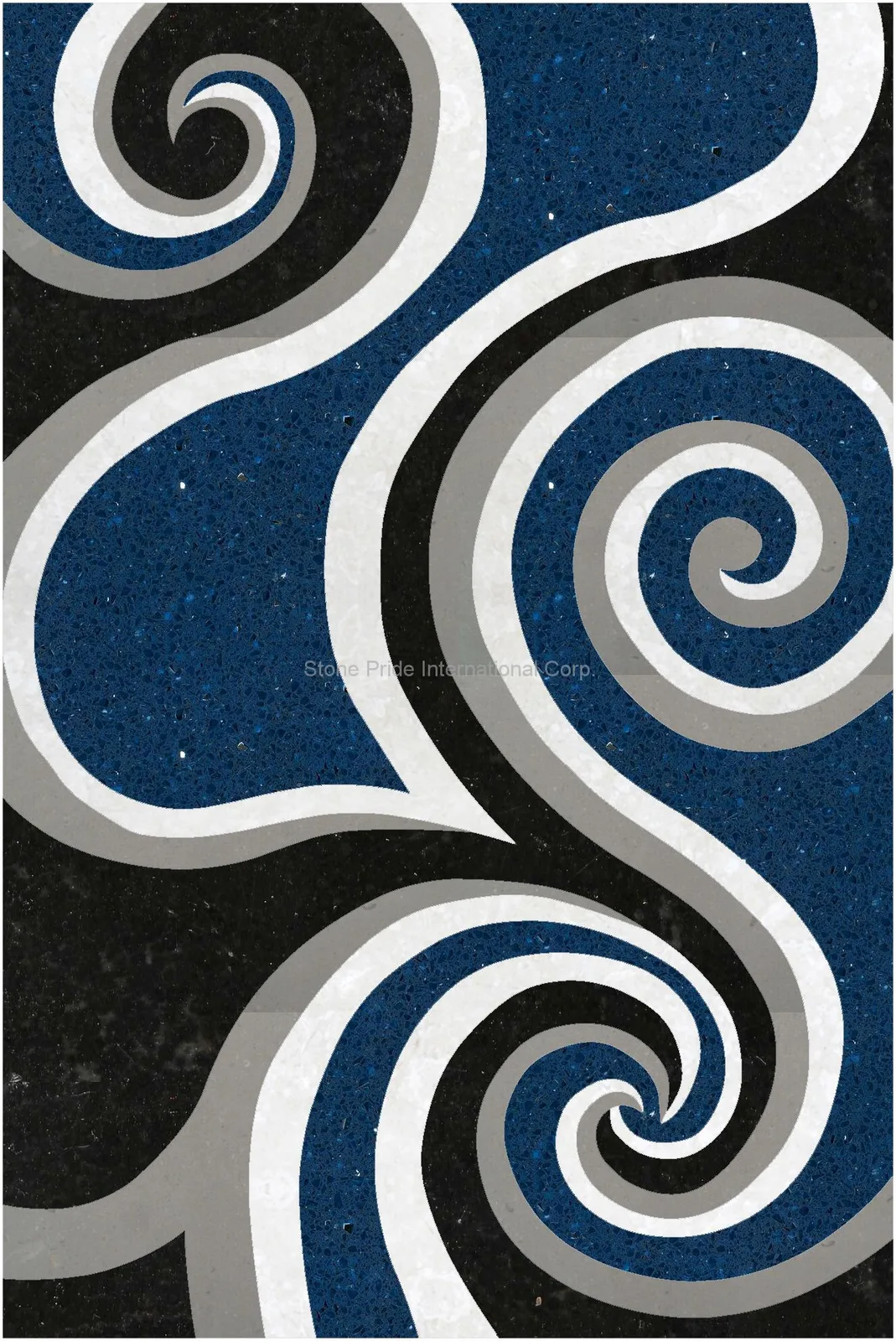 Festoon Marble Medallion in elegant multi-color finish, made from high-quality marble with aluminum backing