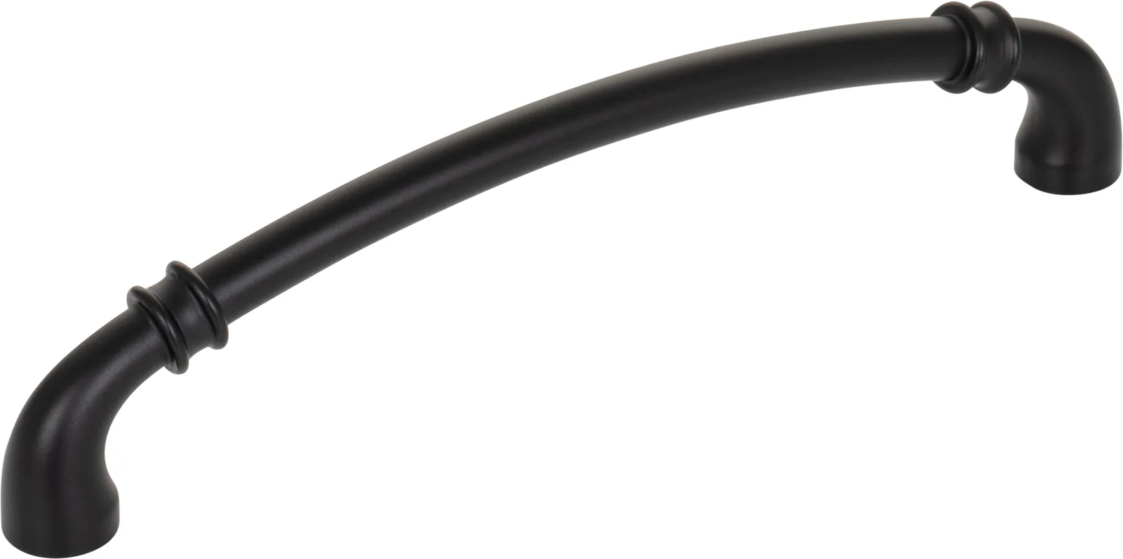 445-160 Pull in Oil Rubbed Bronze finish, decorative cabinet hardware with 6-7/8" overall length and 160 mm center-to-center measurement.