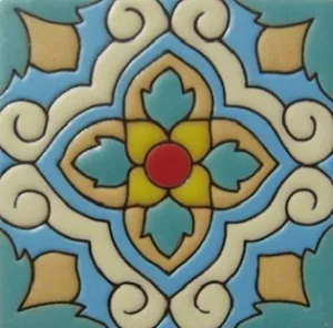 Cancun "La Paz" Handcrafted Relief Mexican Tile