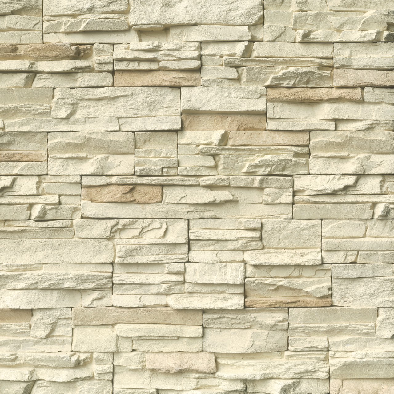 Peninsula Cream Flats stacked stone tile in beige natural finish, random sizes, 0.50 - 1.50 inch thickness