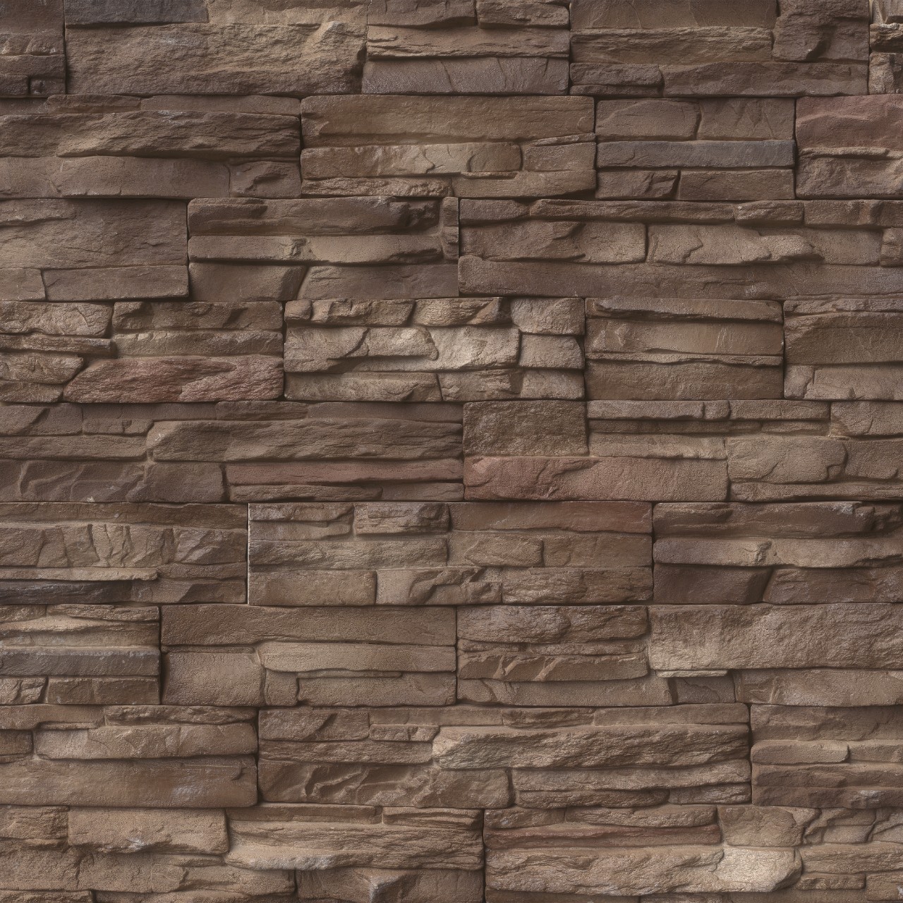 Peninsula Earth Flats stacked stone in natural brown finish, random sizes, MSI Surfaces