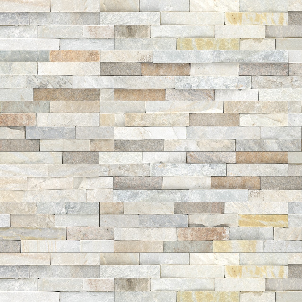 Malibu Gold Panel stacked stone tile in splitface finish, 6x24 size, showcasing rich gold tones and textured surface