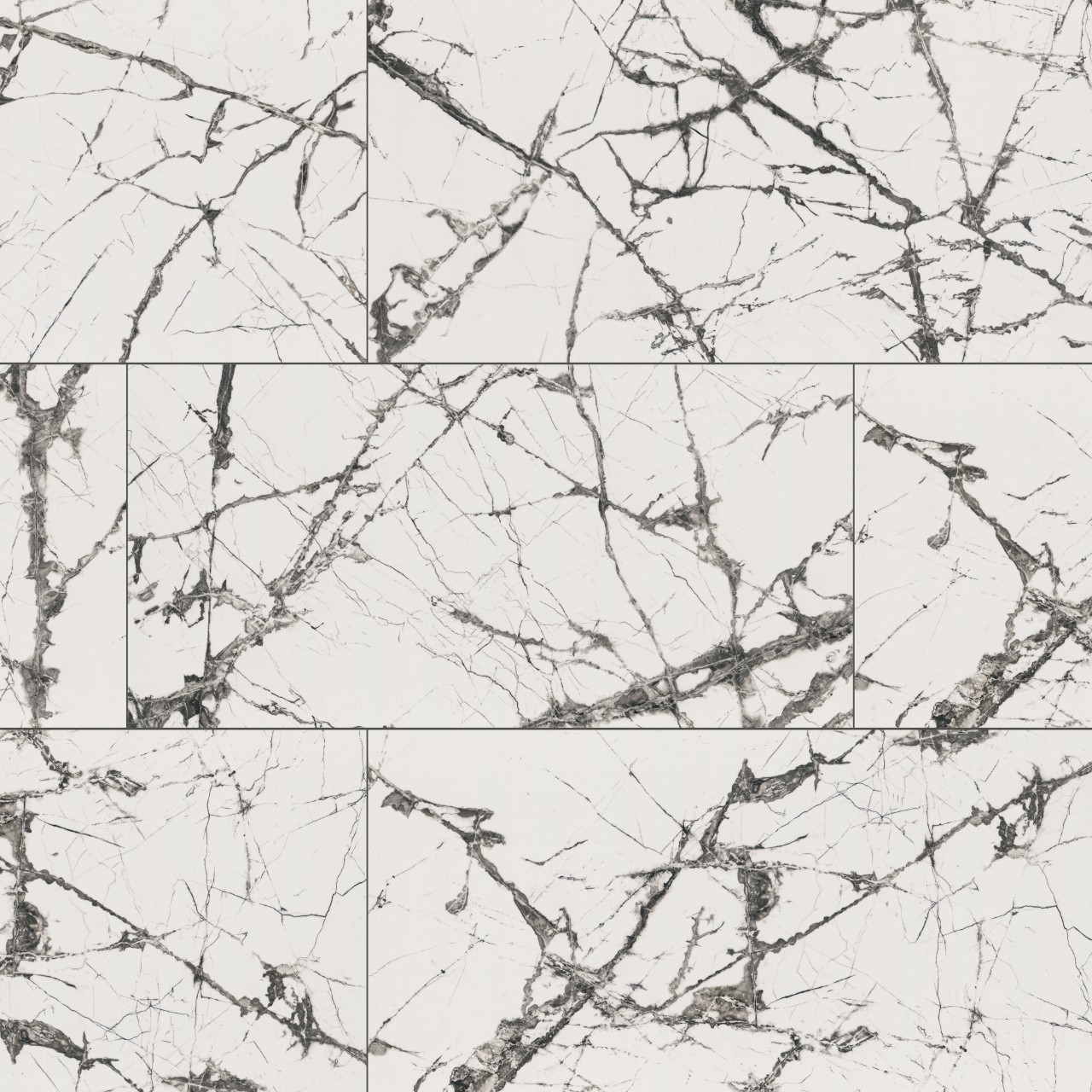 Lux Iceberg White porcelain tile, polished finish, 48x48 and 24x48 sizes, marble style, cool white color