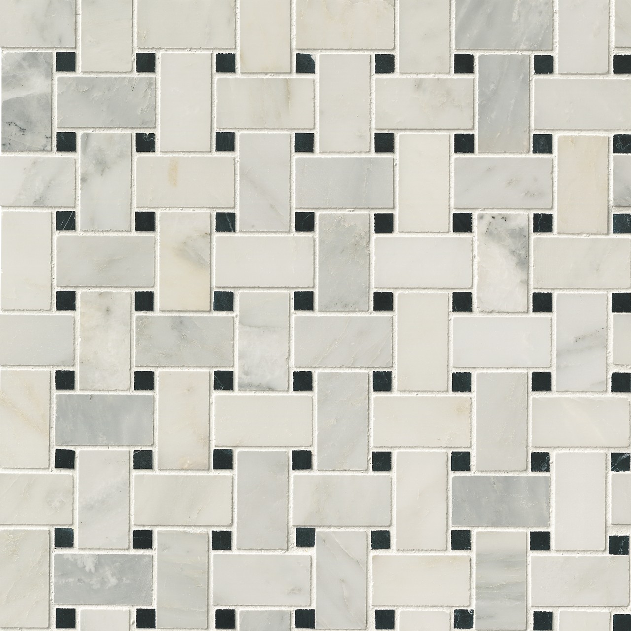 Arabescato Carrara Basketweave Mosaic