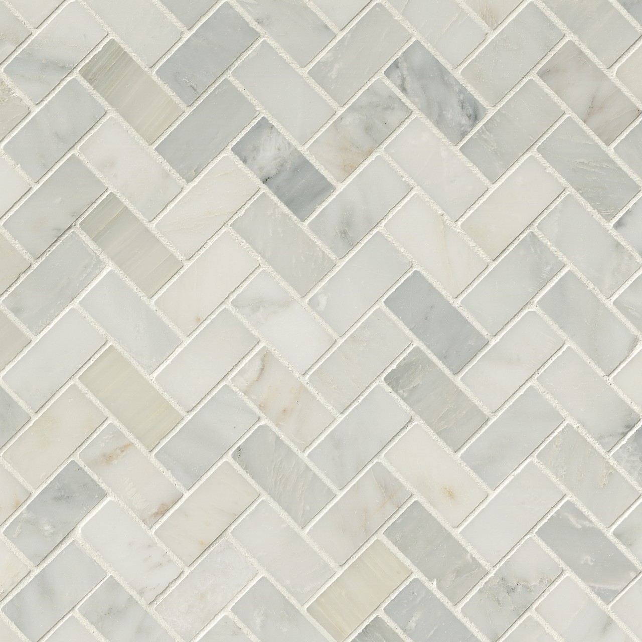 Arabescato Carrara Herringbone Mosaic