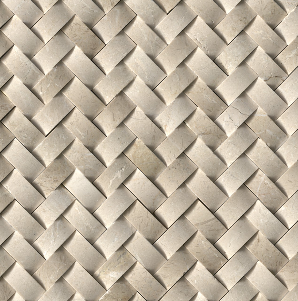 Crema Herringbone Arched Mosaic