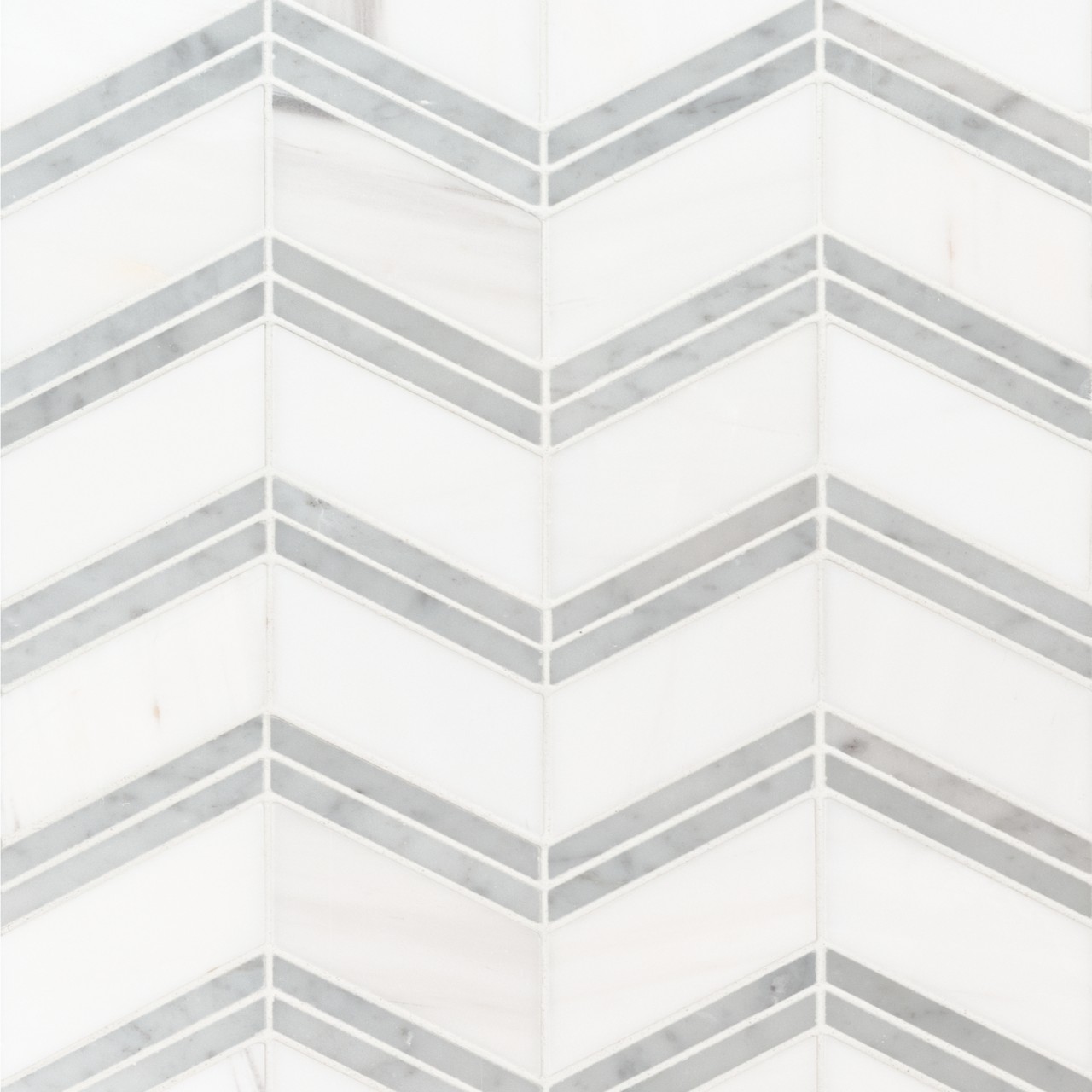 Bianco Dolomite Cheveron Mosaic