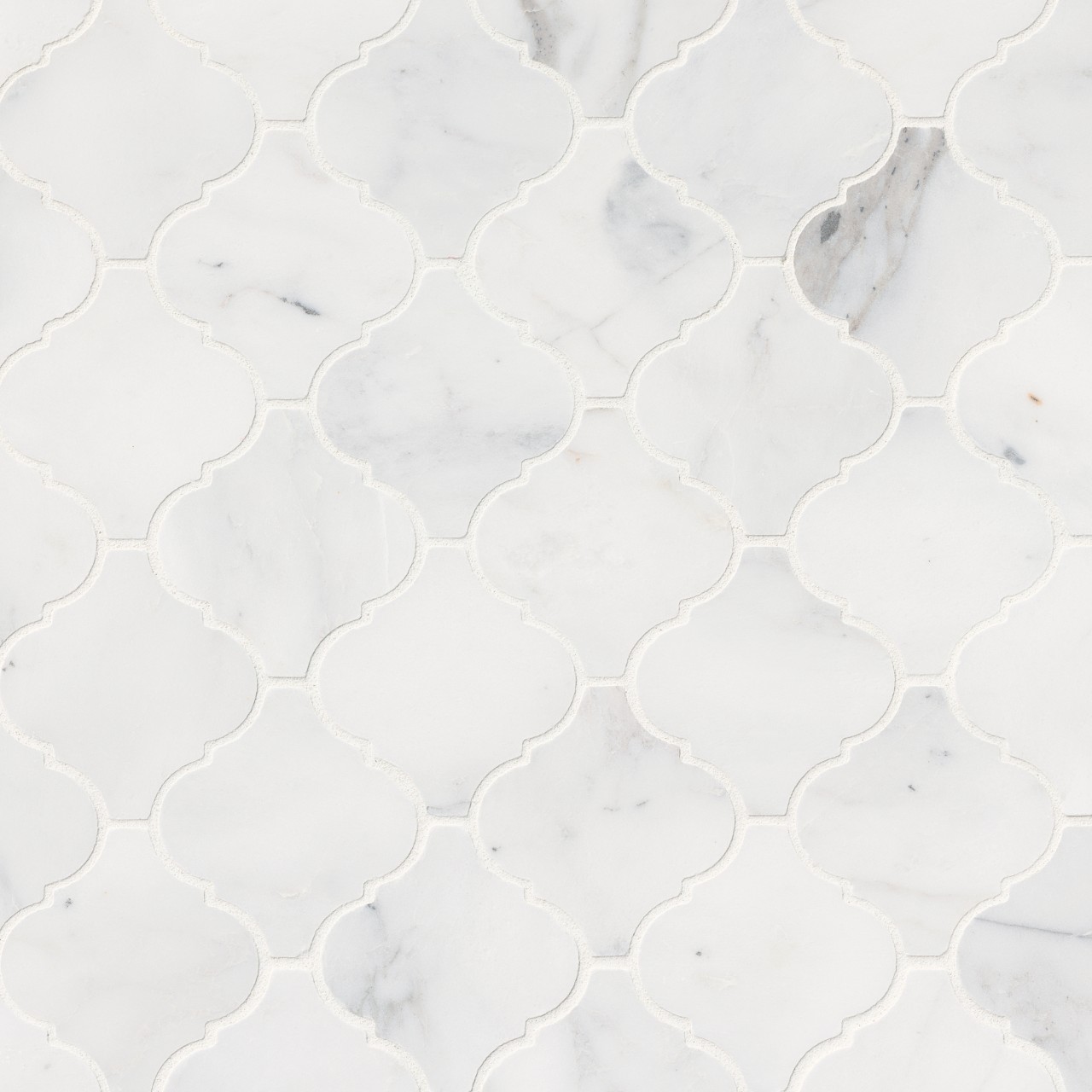 Calacatta Cressa Arabesque Mosaic Tile, honed finish, 12x12 size, MSI Surfaces