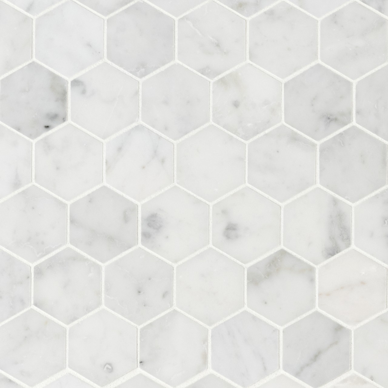 Carrara White 2" Hexagon