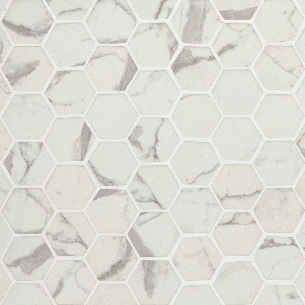 Statuario Celano 2 Hexagon Tile in White-Cool Matte Finish, size 3x18, made from high-quality materials.